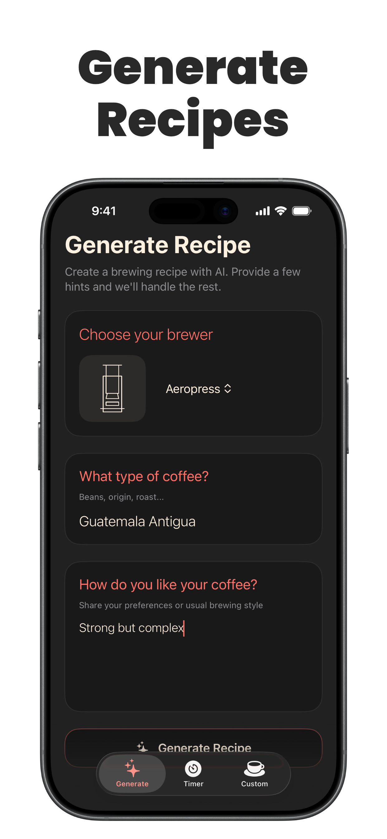 Coffee Recipe Manager: MugShot