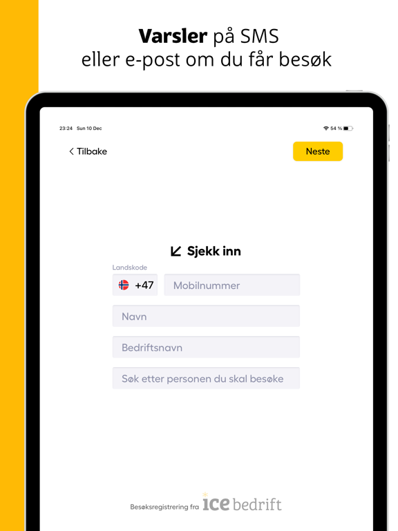 Screenshot #4 pour ice Besøksregistrering