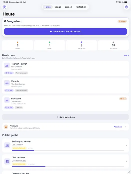 SongBase — iPad Screenshot 1