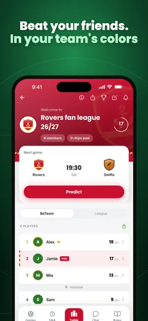 BeTeam: Prediction League screenshot 1