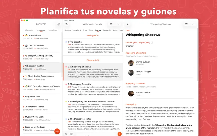 Captura de pantalla de Story Planner: Para Escritores en iPhone 1