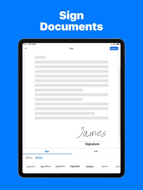 eSign PDF Sign Documents iPad screenshot 2 - Productivity app