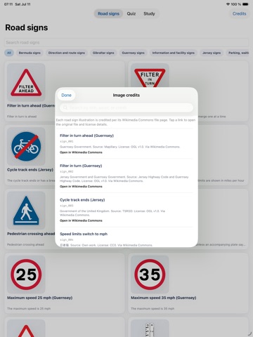 UK Road Signs Study Quiz iPad screenshot