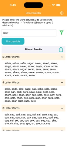 Unscrambler-Word Screenshot 3 of 8