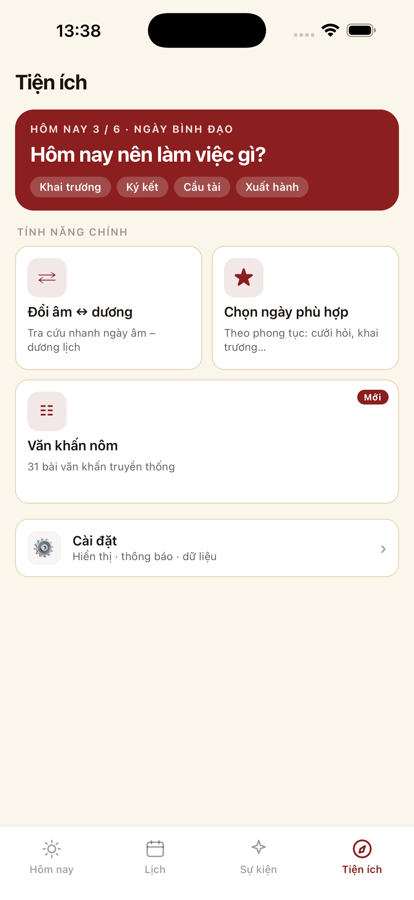 Luna - Lịch âm dương & Sự kiện screenshot 4
