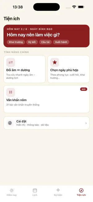Luna - Lịch âm dương & Sự kiện screenshot 4