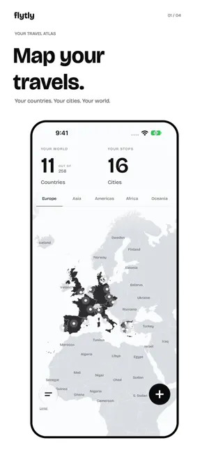 Flytly: Travel Map & Tracker screenshot 1
