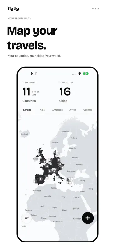 Flytly: Travel Map & Tracker screenshot 1 of 4