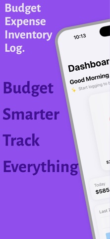 Budget Expense Inventory Log screenshot