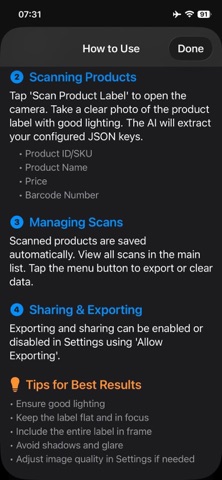 ProductScanner - Label Reader Screenshot 1 of 8
