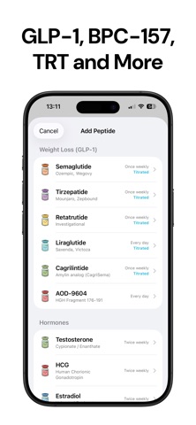 Peptide Tracker: Cycle Screenshot 2 of 3