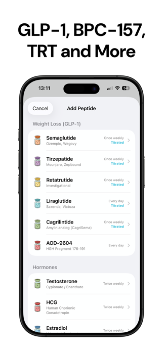Peptide Tracker: Cycle Screenshot 2 of 3