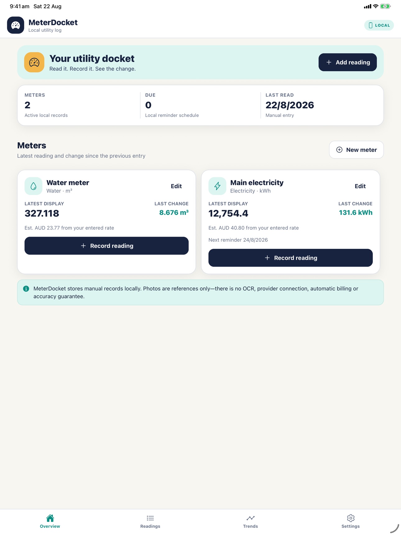Screenshot 7 of MeterDocket: Utility Log