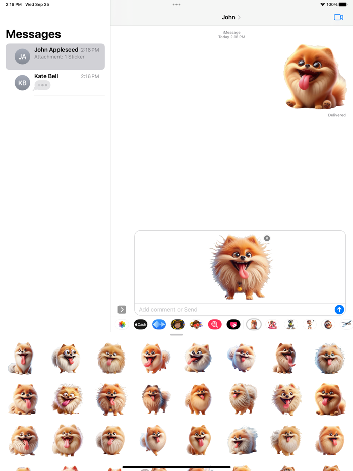 Panting Pomeranian Stickers