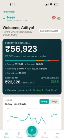 Neev energy optimization screenshot 2