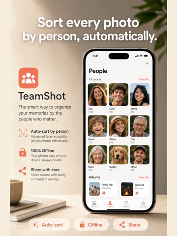 TeamShot｜人物ごとに写真を仕分け iPad screenshot