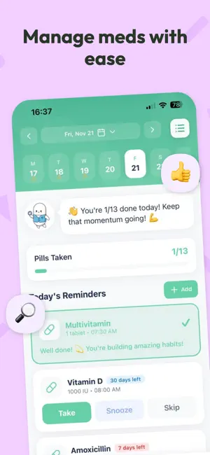 Pill Reminder: PillGadget screenshot 1