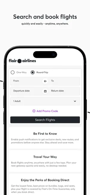 Flair Airlines iPhone screenshot 2