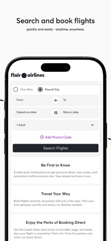 Flair Airlines iPhone screenshot 2