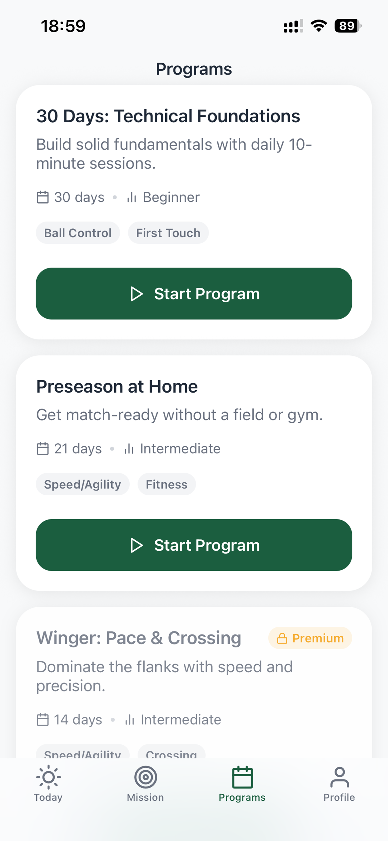 Daily Football Trainer