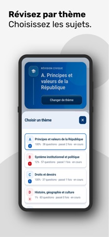 France Civique : Test & Quiz iPhone screenshot