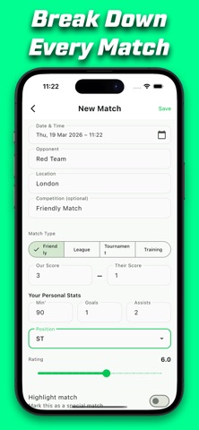 MatchNotes - Friendly Analysis screenshot