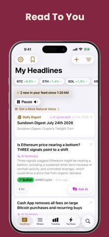 Blipkey: Crypto News & AI iPhone screenshot