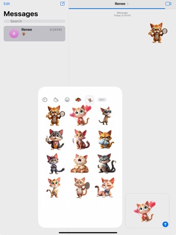 Super Sassy Cat Stickers iPad screenshot