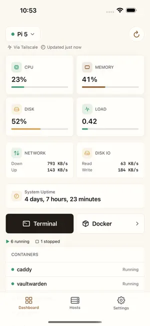 Rafter Homelab Console screenshot 1