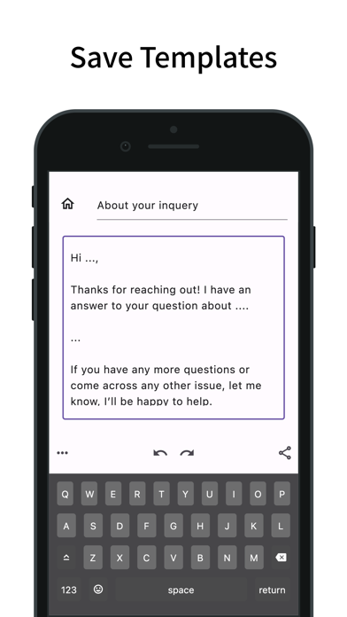 Memo: copy & share templates Screenshot