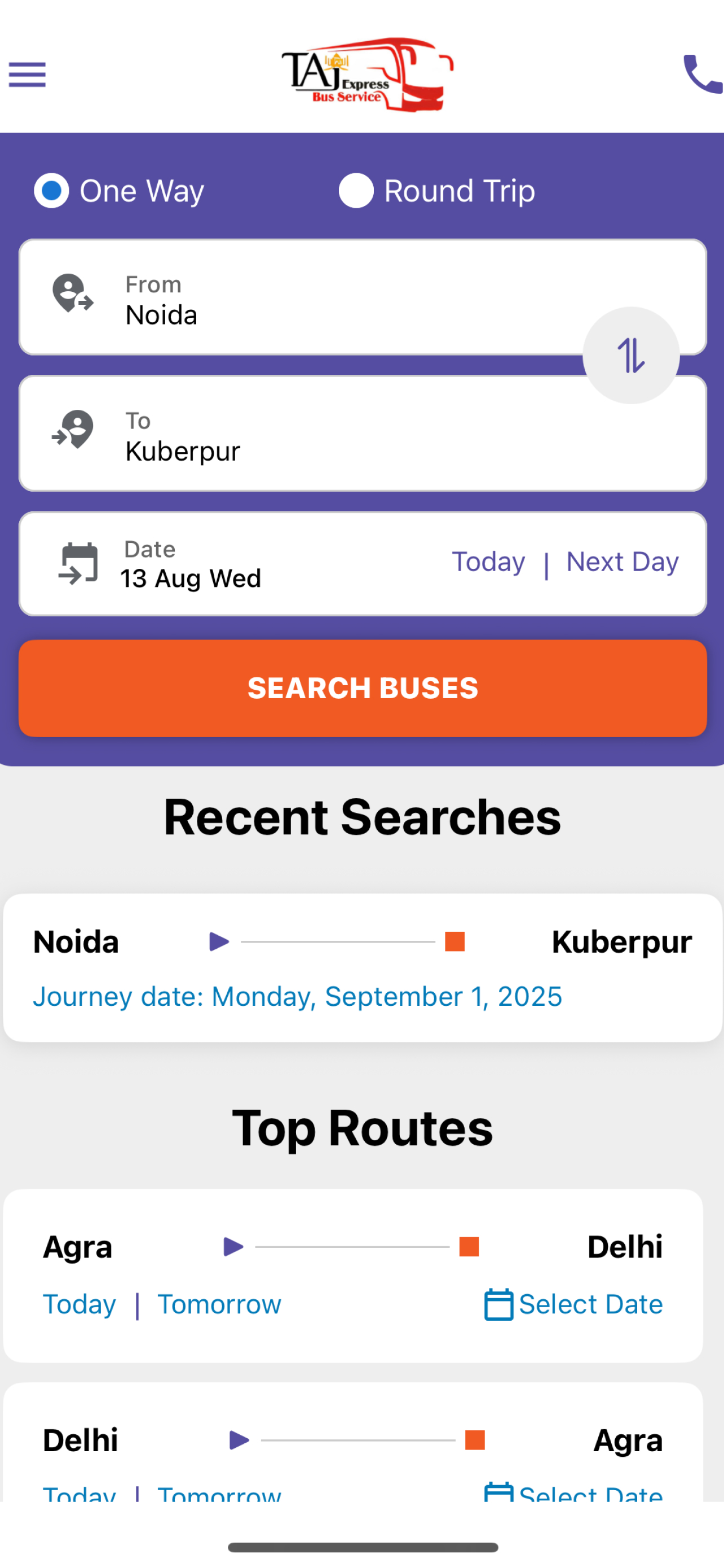 Taj Express Bus Service screenshot 2