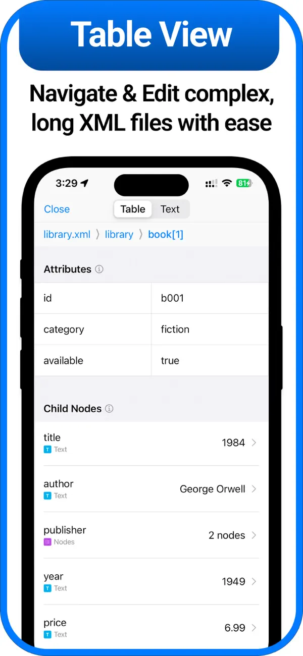 #4. XML Viewer & XML Editor (iOS) 作者: Utsav Mangla