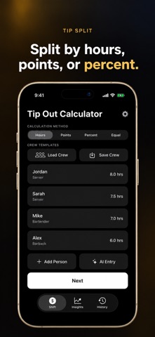 Tip Out: Tip Pool Calculator Screenshot 4 of 8