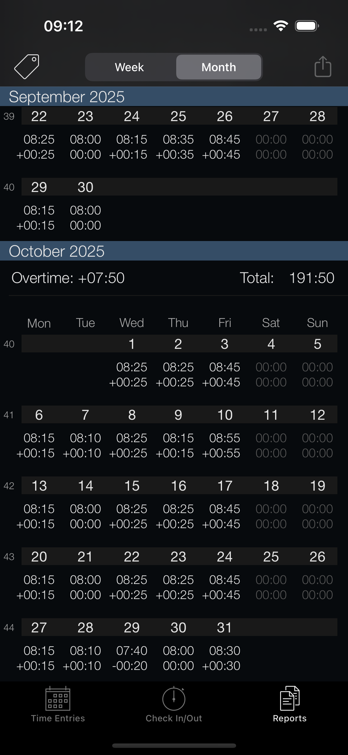 Week Timer