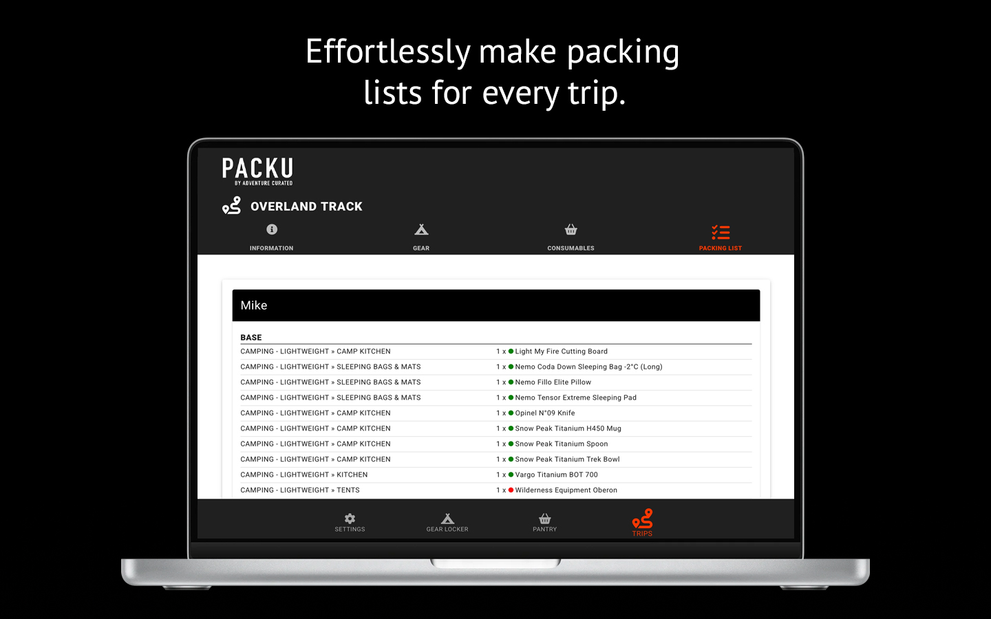 Packu: Go light, roam far.