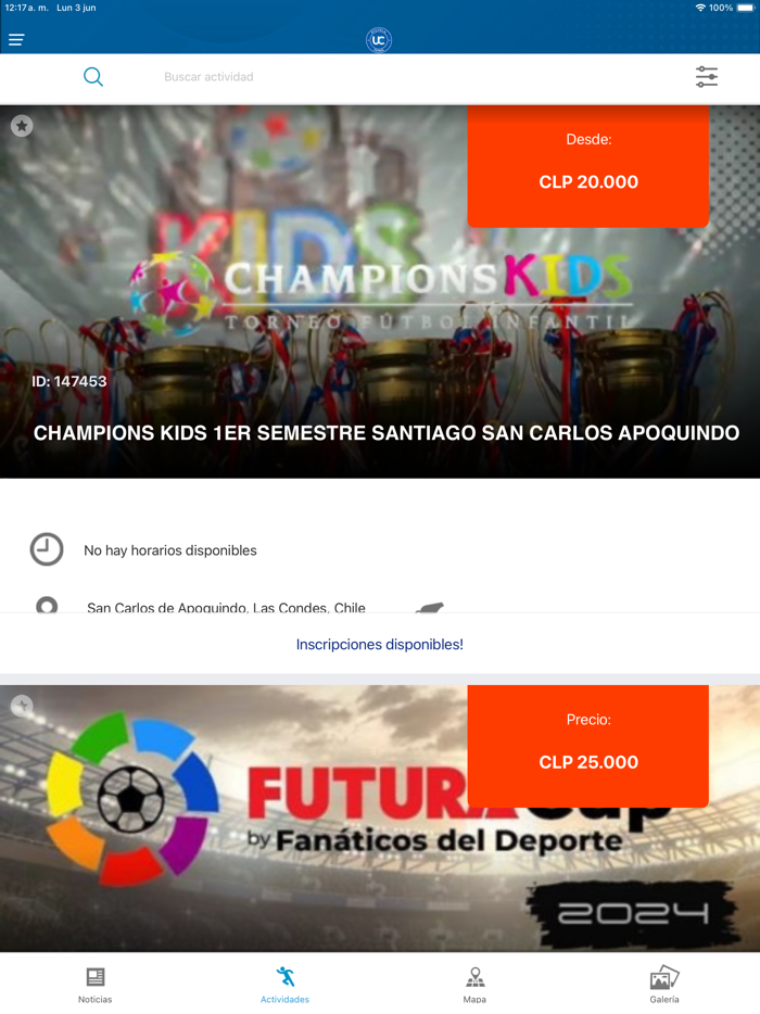 Escuela futbol UC