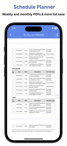 Daily Schedule Planner: Notify screenshot