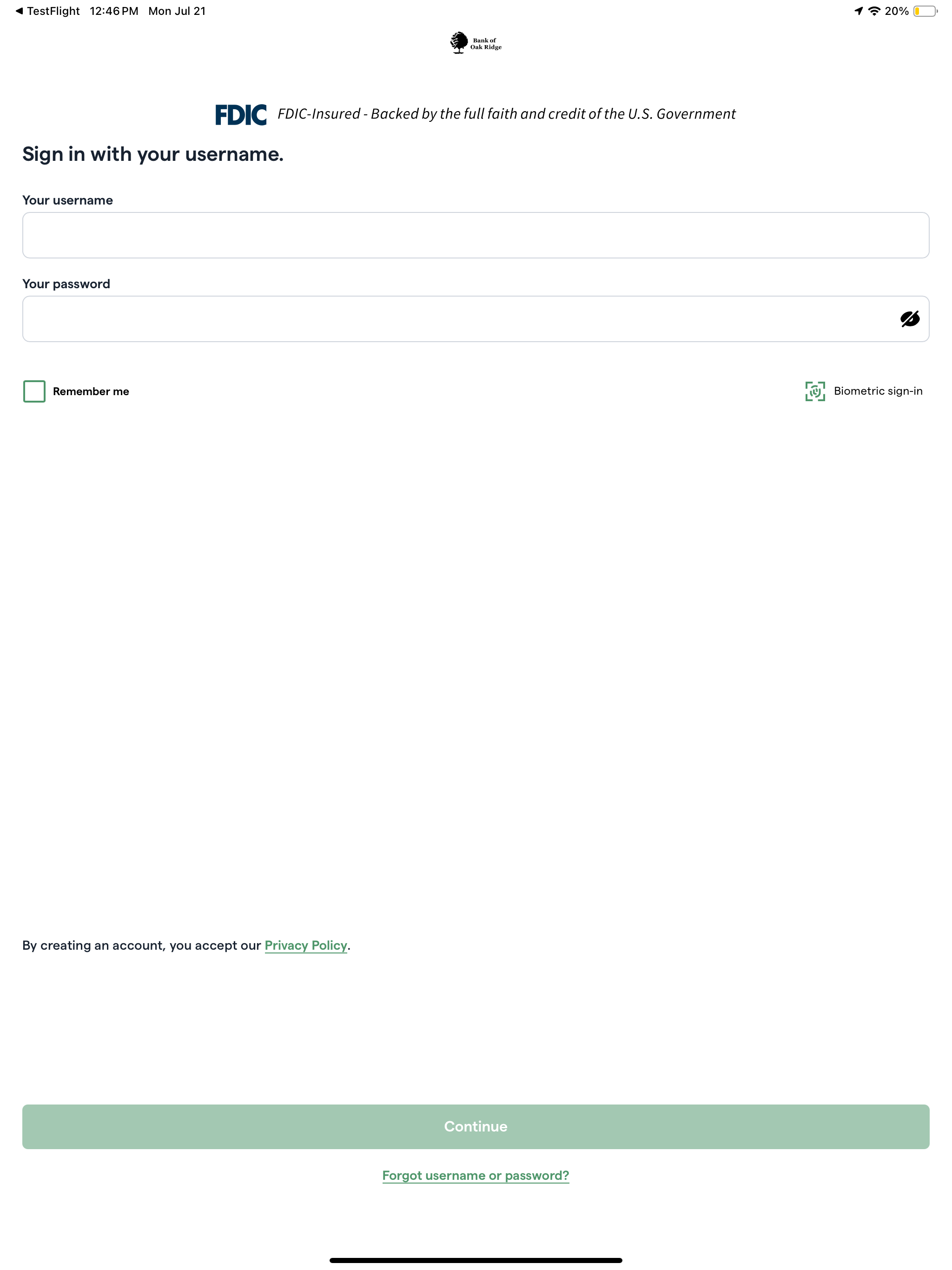 Bank Oak Ridge Mobile screenshot 8