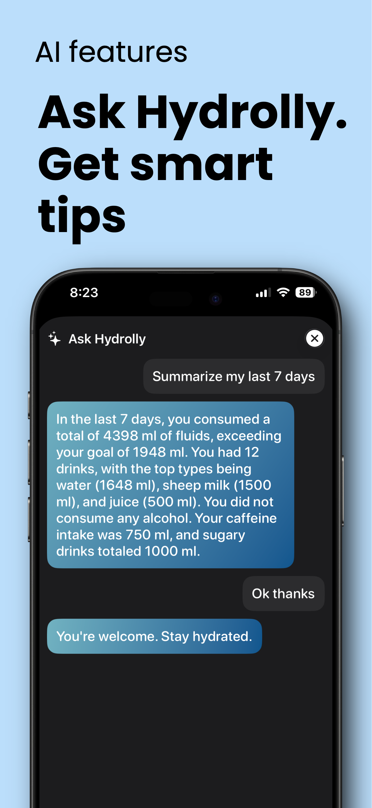 Water tracker Hydrolly screenshot 3