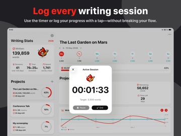 Writing Tracker - Word Count iPad screenshot