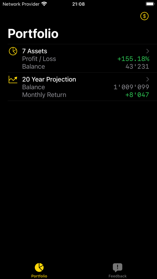 #6. Portfolio • Tracker, Planner (iOS) Bởi: Sebastian Fichtner