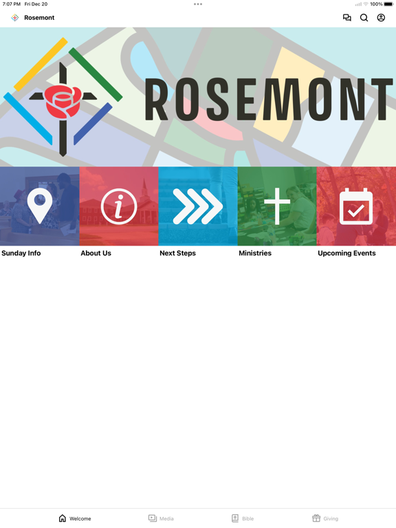Rosemont Baptist Church iPad screenshot