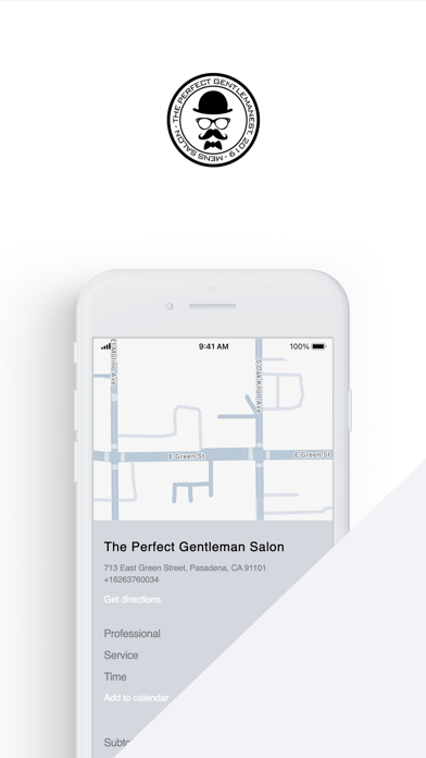 The Perfect Gentleman Salon iPhone screenshot 1 - Lifestyle app