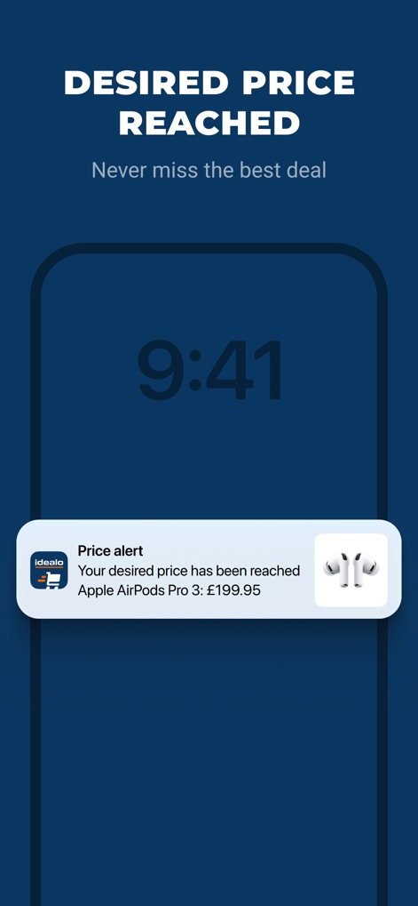 idealo - Price Comparison - This tool ensures users never miss a deal by delivering timely "Price alert" push notifications directly to their device when a product reaches their desired price.