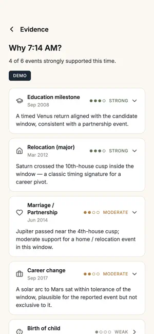 TrueRise: Birth Time Finder screenshot 2