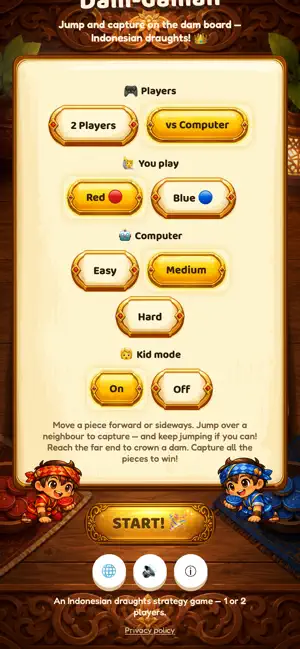 Dam-daman: Indonesian Draughts screenshot 1