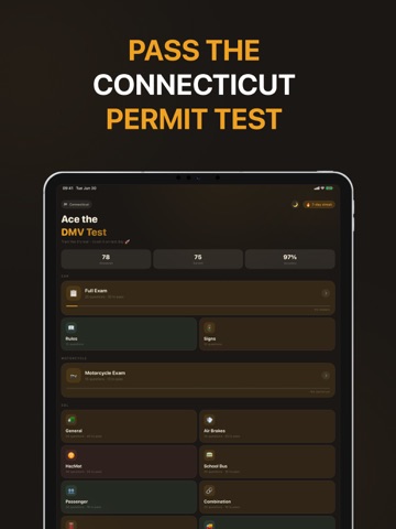 CT DMV Permit Test 2026 iPad screenshot