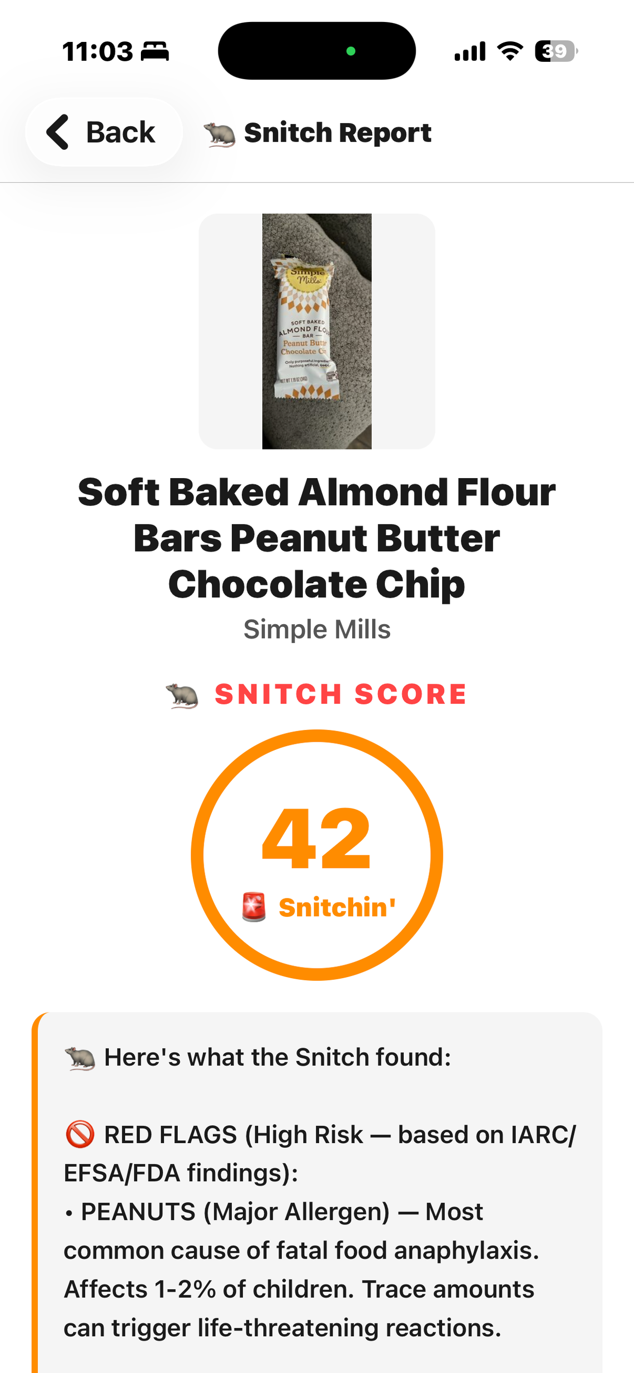 Food Snitch APP