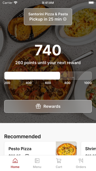 Santorini Pizza & Pasta iPhone screenshot 1 - Food & Drink app
