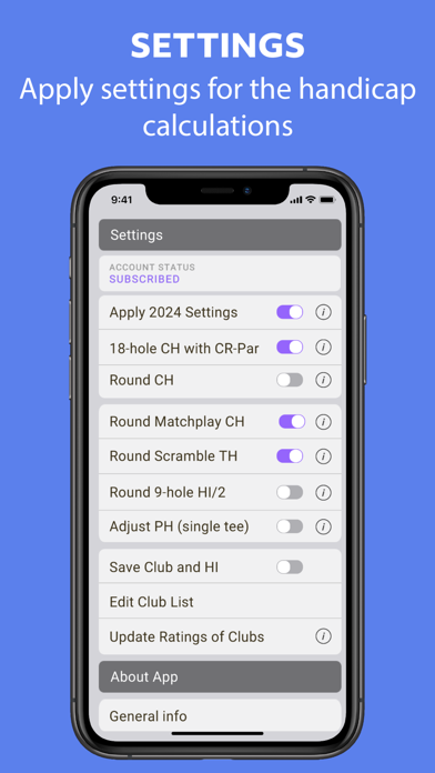 WHS Handicap Calculator Screenshot